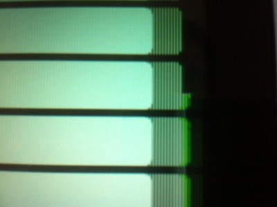 Vertical lines at edge of settings menu