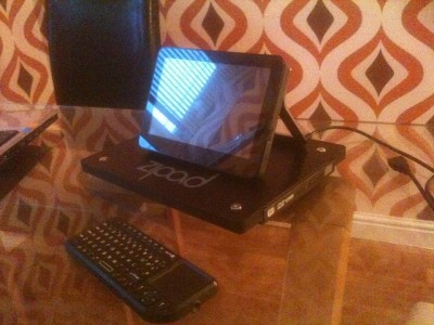 Joggler on the Zipad - cables to rear, optical drive on the right.